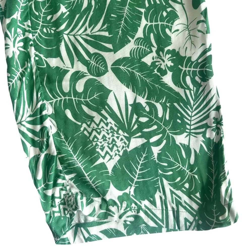 Jane And Delancey Green White Tropical Pants Small Resort Style - Picture 9 of 15